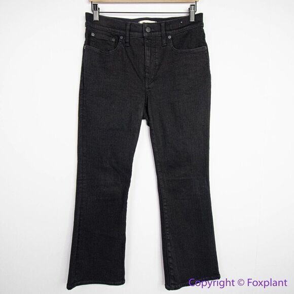 NEW Madewell‎ Kick Out Crop Jeans in Black Rinse Wash, 29 - Picture 2 of 14